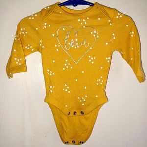 Baby Girl Newborn Onesie - Jumping Beans - "Love" - Longsleeve